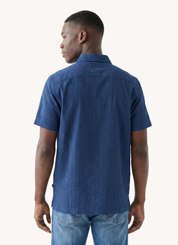 Men's Knitted Shirt - Navy Seas
