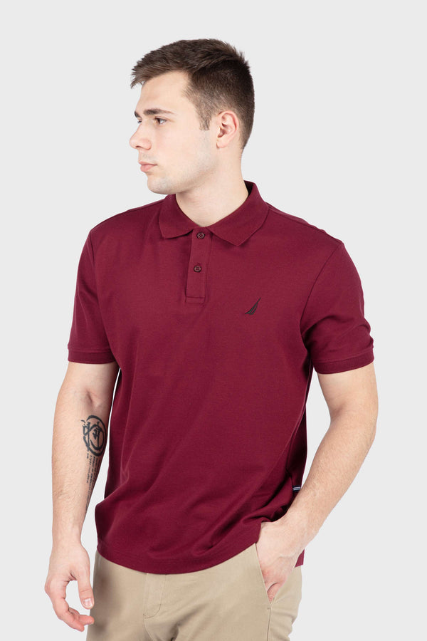 Men's Deck Solid Polo - WINE