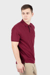 Men's Deck Solid Polo - WINE