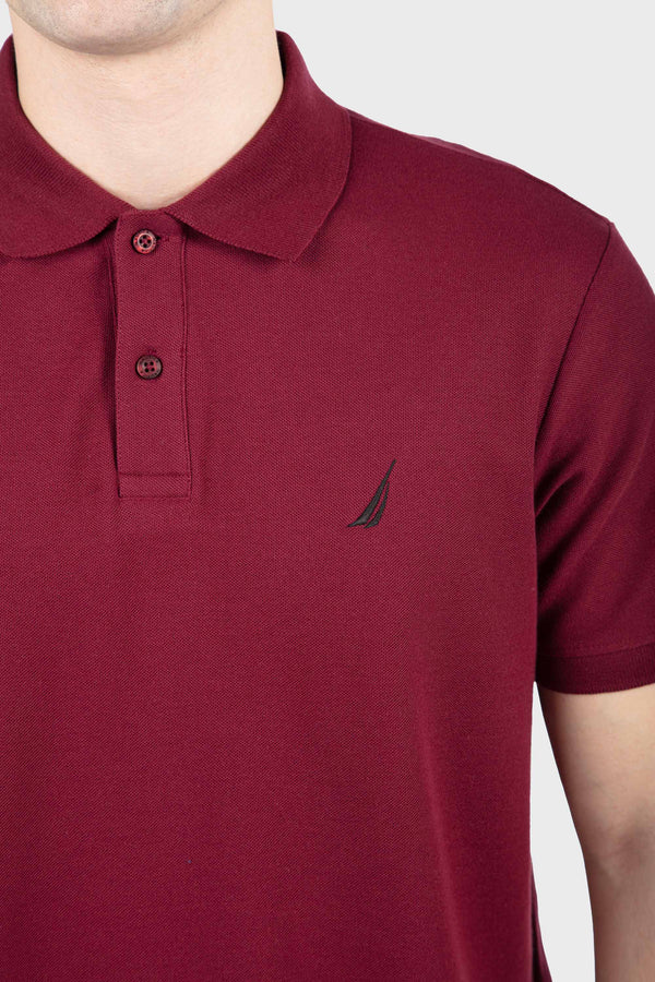 Men's Deck Solid Polo - WINE
