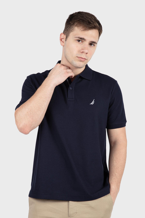 Men's Deck Solid Polo - NAVY