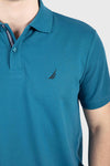 Men's Deck Solid Polo - TEAL BLUE