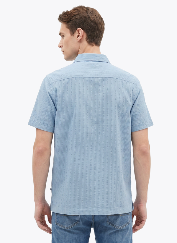 Men's Knitted Shirt - Allure Blue - View 3