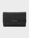 ANA Tri-Fold Monogram Wallet - BLACK