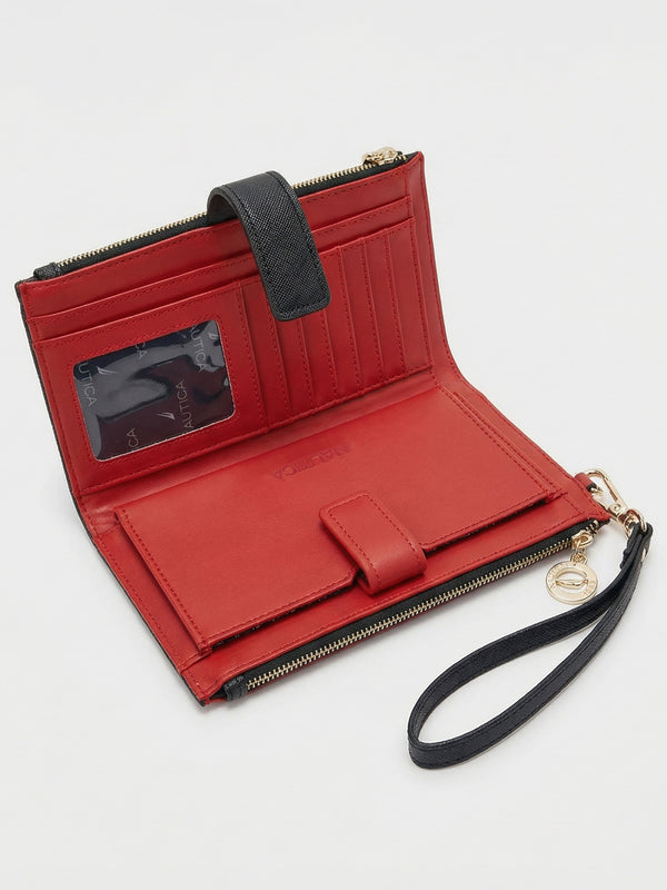 SIA Bi-Fold Wristlet - BLACK