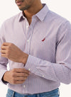Men's Long Sleeve Yarn Dyed Shirt - Red/Blue - View 4