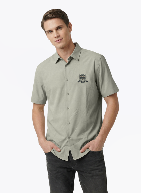 Men's Short Sleeve Graphic Printed Shirt - Lilly White