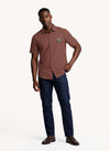 Men's Short Sleeve Graphic Printed Shirt Brown