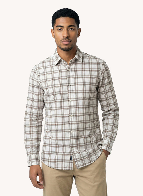 Men's Dyed Long Sleeve Shirt - Light Brown