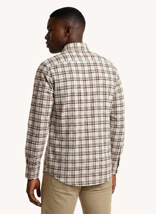 Men's Dyed Long Sleeve Shirt - Brown