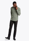 Men's Solid Linen Shirt - Green