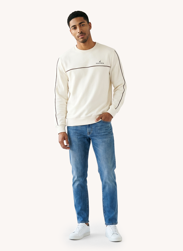 Nautica Mens Long SleeveSweatshirt - Whispher White - View 1