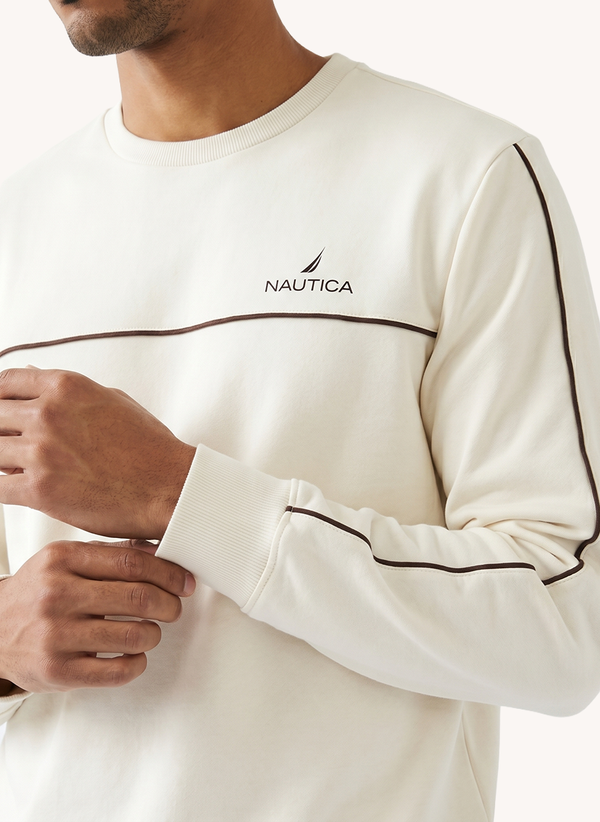 Nautica Mens Long SleeveSweatshirt - Whispher White - View 4