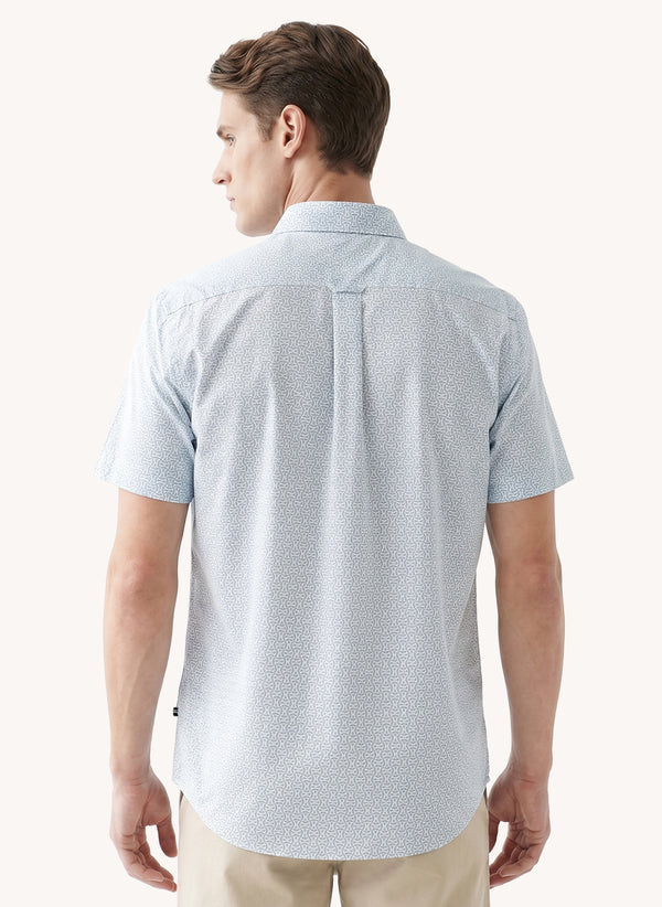 Men's Short Sleeve Tencel Shirt - Light Fern - View 3
