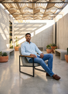 Men's Long Sleeve Linen Blend Shirt - Crystal Blue - View 5