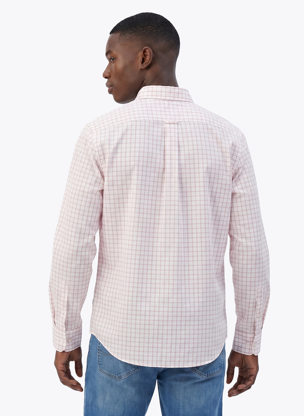 Men's Long Sleeve Yarn Dyed Shirt - Silver Pink - View 3