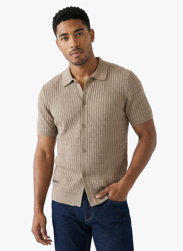 Men's Short Sleeve Shirt - Brown
