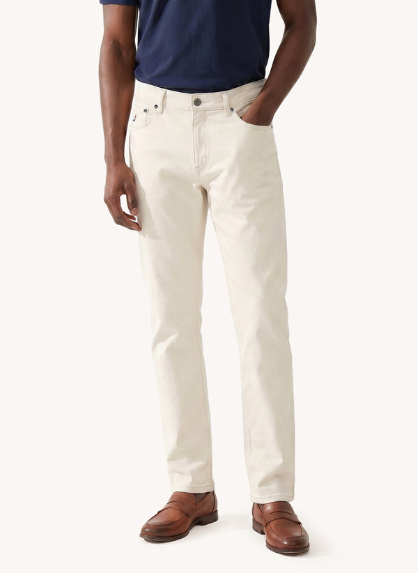Men's Five Pocket Denim - Ecru - View 2