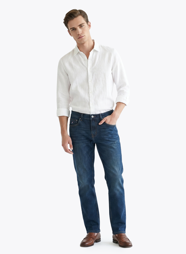 Men's Five Pocket Denim - Blue - View 1