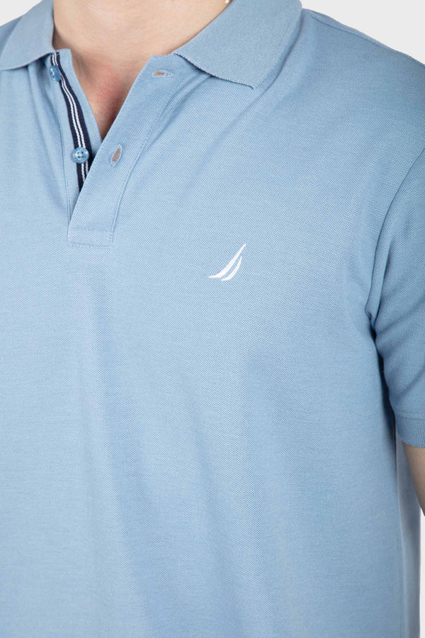 Men's Deck Solid Polo - LIGHT BLUE