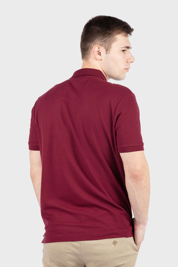 Men's Deck Solid Polo - WINE