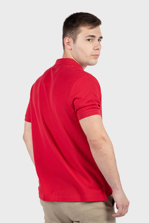 Men's Deck Solid Polo - RED
