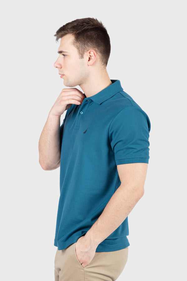 Men's Deck Solid Polo - TEAL BLUE