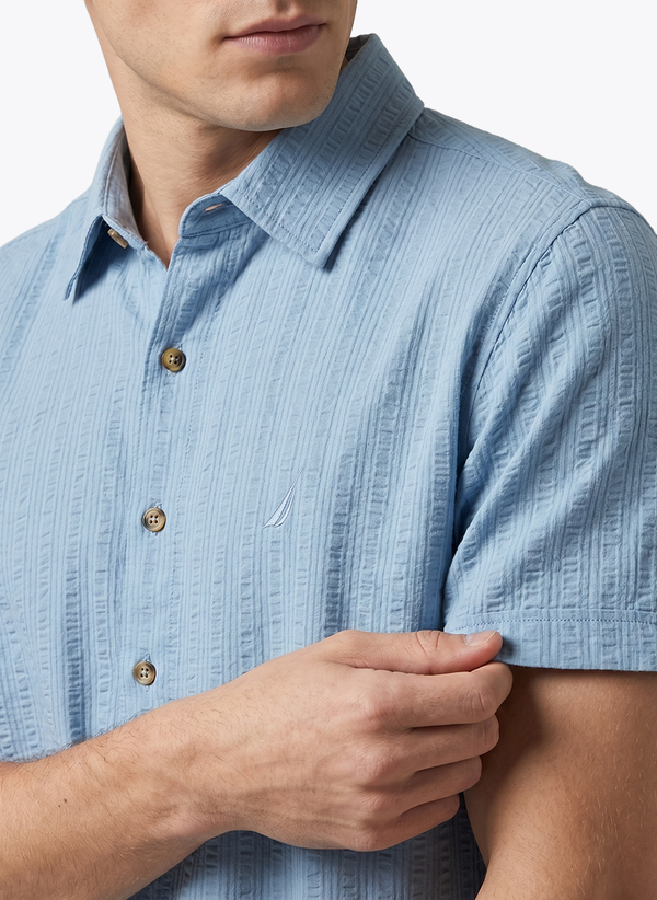 Men's Knitted Shirt - Allure Blue - View 4