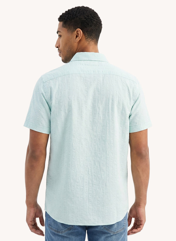 Men's Knitted Shirt - Sea Water Blue - View 3