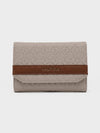 ANA Tri-Fold Monogram Wallet - BEIGE