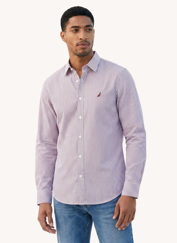 Men's Long Sleeve Yarn Dyed Shirt - Red/Blue - View 2