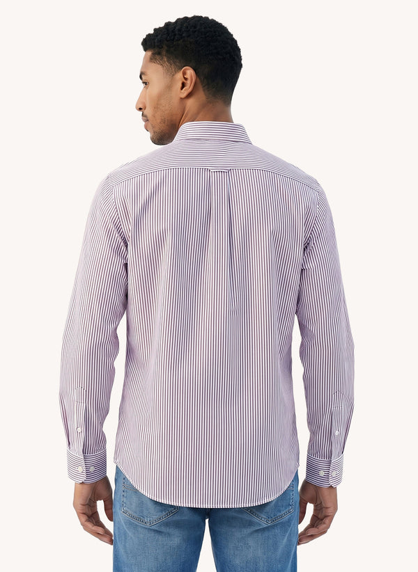 Men's Long Sleeve Yarn Dyed Shirt - Red/Blue - View 3