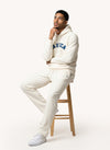 Men's Long Sleeve Emboidered Hoodie - Off white