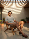 Men's Short Sleeve Graphic Printed Polo - Grey