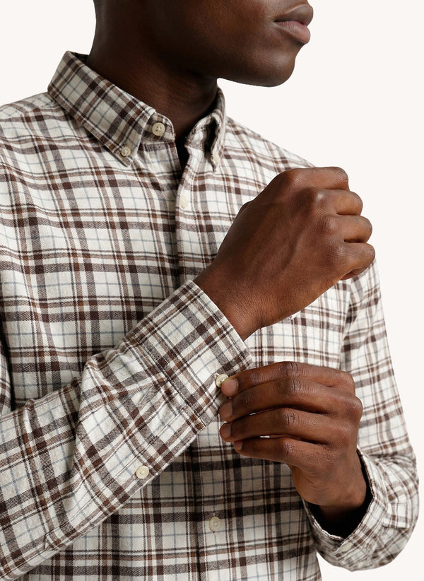 Men's Dyed Long Sleeve Shirt - Brown