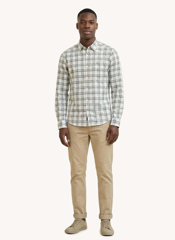 Men's Dyed Long Sleeve Shirt - Light Green