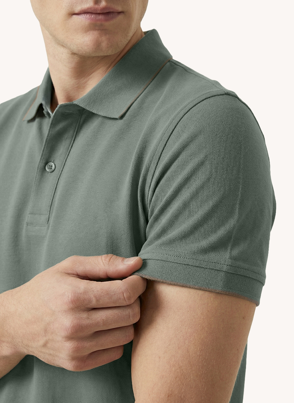 Men's Short Sleeve Polo - Moss Grey