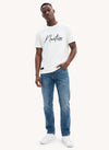 Men's Embroidered Short Sleeve T-shirt - White - View 1