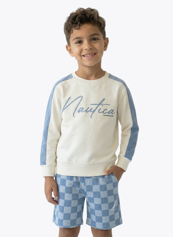 Boys Crew Neck Sweat Shirt - White