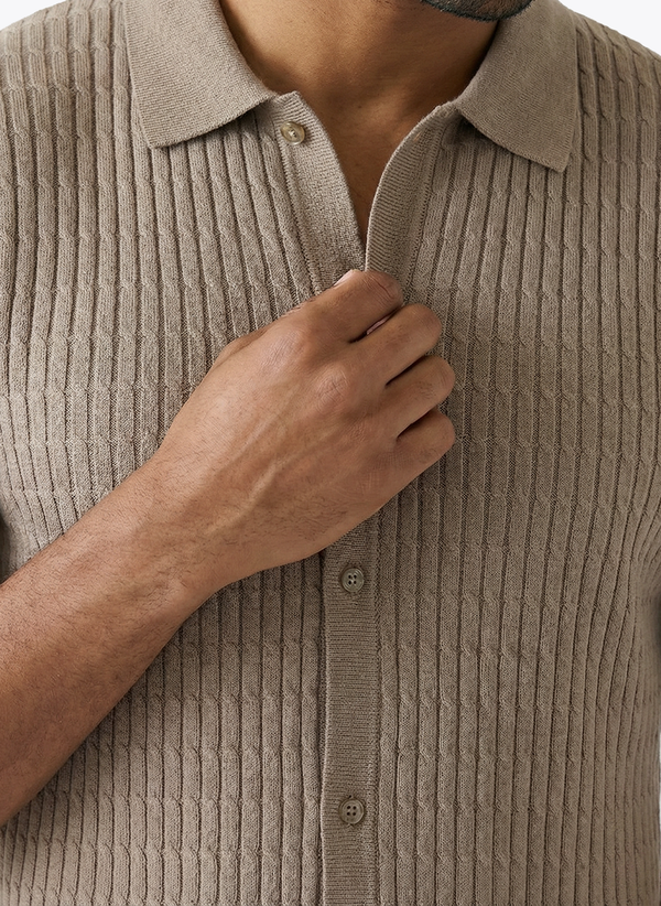 Men's Short Sleeve Shirt - Brown