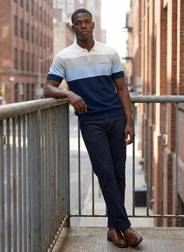 Men's Short Sleeve Polo - Blue